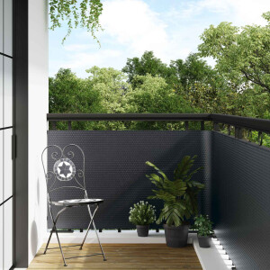 vidaXL Balkon Scherm Donkergrijs 500 x 90 cm poly rattan