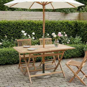 vidaXL Vouw Tuin Tafel Naturel 120 x 70 x 75,5 cm Massief Teakhout