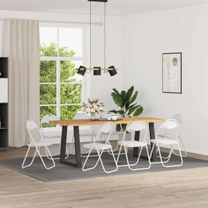 vidaXL Inklapbare stoel 8 pcs Wit 48 x 43,5 x 81 cm Nep Leer