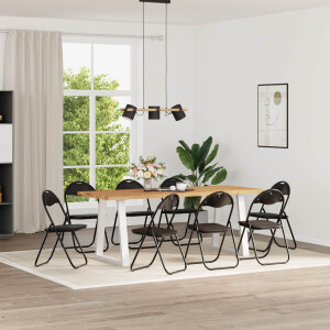 vidaXL Inklapbare stoel 8 pcs Zwart 48 x 43,5 x 81 cm Nep Leer