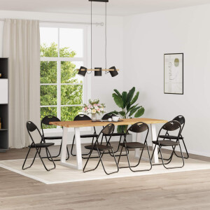 vidaXL Inklapbare stoel 8 pcs Zwart 48 x 43,5 x 81 cm Nep Leer