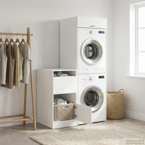 vidaXL Waskast Set met opslag 2 pcs Wit Geconstrueerd hout