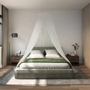 vidaXL Klamboe voor bed 3 st 156 mesh Wit ⌀56 x 220 cm Polyester