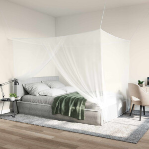 vidaXL Klamboe voor bed 3 st 156 mesh Wit 220 x 150 x 180 cm Polyester