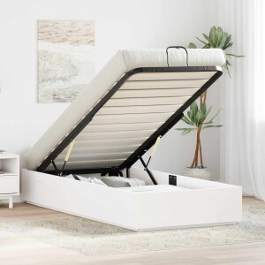 vidaXL Ottoman Bedframe met opslag Wit 80 x 200 cm Massief grenenhout