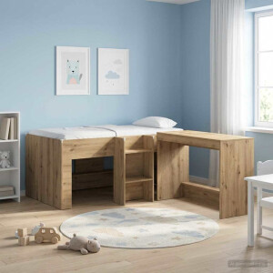 vidaXL Kinder Hoogslaper 2 pcs Artisanaal eiken 163 x 101,1 x 68,5 cm