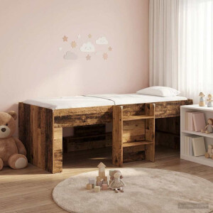 vidaXL Kinder Hoogslaper 2 pcs Oud hout 193 x 96,1 x 68,5 cm