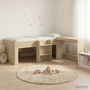vidaXL Bedframe met Bureau 2 st Sonoma Eiken Bewerkt hout
