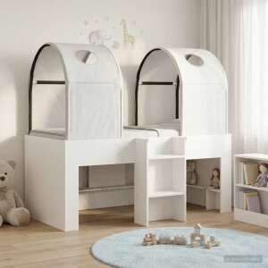vidaXL Bed met Tunnel 4 pcs Wit Bewerkt hout