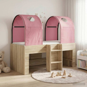 vidaXL Bed met Tunnel 3 st Sonoma en Roze Bewerkt hout