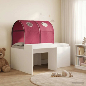 vidaXL Bed met Tunnel 4 pcs Artisian Eik en Rood Bewerkt hout