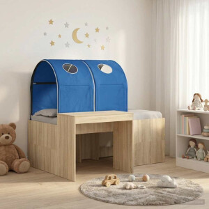 vidaXL Bed met Tunnel 3 st Artisian Eik en Blauw Bewerkt hout