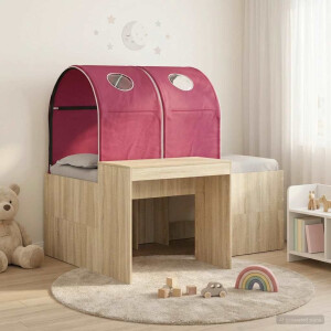 vidaXL Bed met Tunnel 3 st Artisian Eik en Rood Bewerkt hout