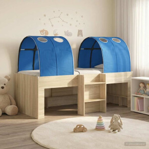vidaXL Bed met Tunnel 4 pcs Sonoma eiken en blauw Bewerkt hout