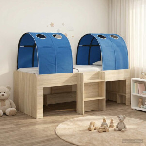 vidaXL Bed met Tunnel 3 st Sonoma eiken en blauw Bewerkt hout
