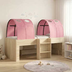 vidaXL Bed met Tunnel 3 st Sonoma eiken en roze Bewerkt hout