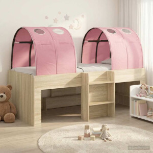 vidaXL Bed met Tunnel 3 st Sonoma eiken en roze Bewerkt hout