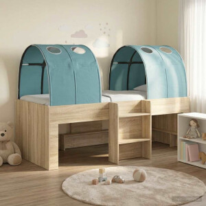 vidaXL Bed met Tunnel 3 st Sonoma en Licht Blauw Bewerkt hout