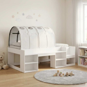 vidaXL Bed met Tunnel 4 pcs Wit Bewerkt hout