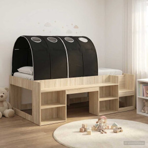 vidaXL Hoge Bedframe voor Kinderen met Opslag 3 st Bewerkt hout