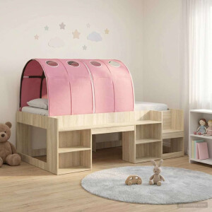 vidaXL Bedframe met tunnel met plank 3 st Sonoma eiken en roze
