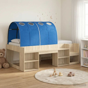 vidaXL Bedframe met tunnel 3 st Sonoma eiken en blauw Bewerkt hout