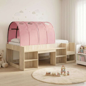 vidaXL Bedframe met tunnel 3 st Sonoma eiken en roze Bewerkt hout