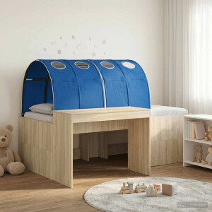 vidaXL Bedframe met Tunnel 3 st Sonoma eiken en blauw Bewerkt hout