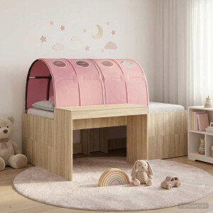 vidaXL Bedframe met Tunnel 3 st Sonoma eiken en roze Bewerkt hout