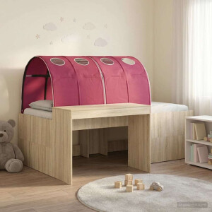 vidaXL Bedframe met Tunnel 3 st Sonoma eiken en rood Bewerkt hout