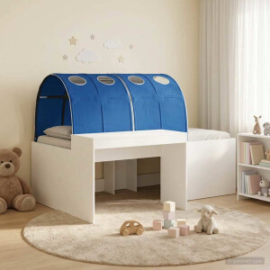 vidaXL Bedframe met Accessoire Artisan Eiken en Blauw Bewerkt hout