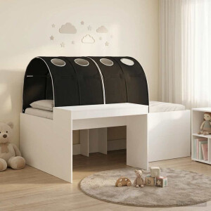vidaXL Bed met Tunnel 4 pcs Artisian Eik en Zwart Bewerkt hout