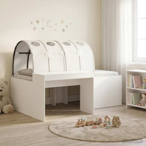 vidaXL Bed met Tunnel 4 pcs Artisian Eik en Wit Bewerkt hout
