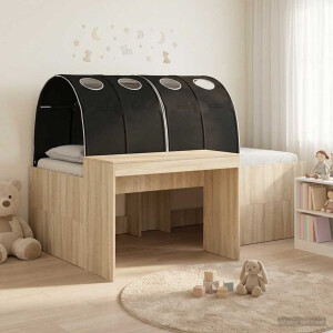 vidaXL Hoge Bed Frame met Bureau voor Kinderen 3 st Bewerkt hout