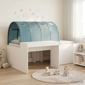 vidaXL Bed met Tunnel 4 pcs Artisian Eik en Lichtblauw Bewerkt hout