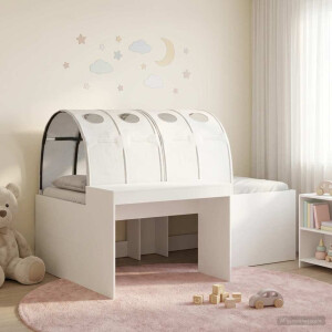 vidaXL Bed met Tunnel 4 pcs Artisian Eik en Wit Bewerkt hout