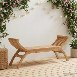 vidaXL Tuinbank 2-zits 126 cm Massief Teakhout Naturel