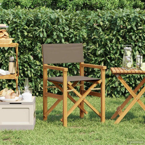 vidaXL Eetkamerstoel Bruin en Taupe 56 x 54 x 87 cm Massief Teakhout