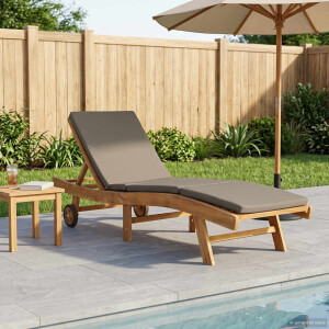 vidaXL Ligstoel Bruin en Taupe Polyester