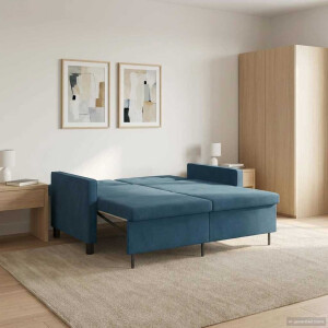vidaXL Slaapbank Blauw Stof