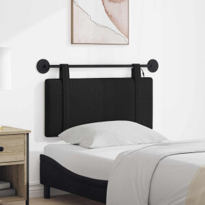 vidaXL Hangend hoofdbord Met LED-verlichting Zwart Stof