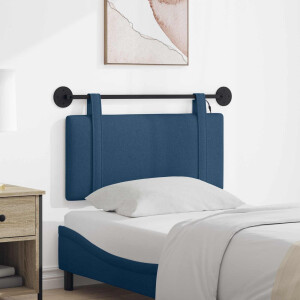 vidaXL Hangend hoofdbord Met LED-verlichting Blauw Stof