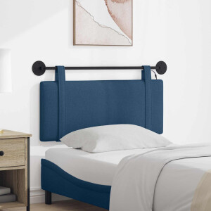 vidaXL Hangend hoofdbord Met LED-verlichting Blauw Stof