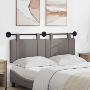 vidaXL Hangend hoofdbord Met LED-verlichting Taupe Stof