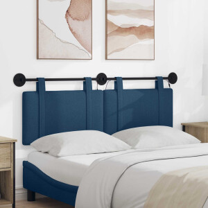 vidaXL Hangend hoofdbord Met LED-verlichting Blauw Stof