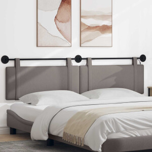 vidaXL Hangend hoofdbord Met LED-verlichting Taupe Stof