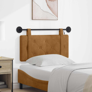 vidaXL Hangend hoofdbord Met LED-verlichting Bruin Fluweel