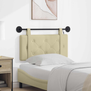 vidaXL Hangend hoofdbord Met LED-verlichting Crèmekleurig Kunstleer
