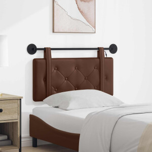 vidaXL Hangend hoofdbord Met LED-verlichting Bruin Kunstleer