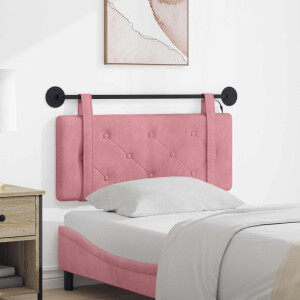 vidaXL Hangend hoofdbord Met LED-verlichting Roze Fluweel